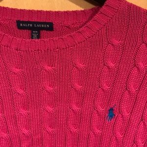 Polo Ralph Lauren pink cable knit sweater